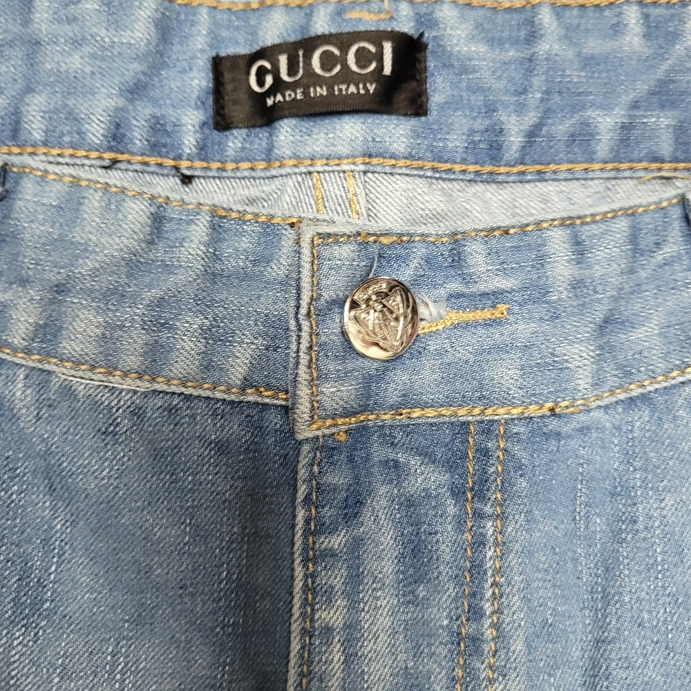 Mens Gucci Blue Denim Shorts Size 37-38 EUC - Picture 9 of 14
